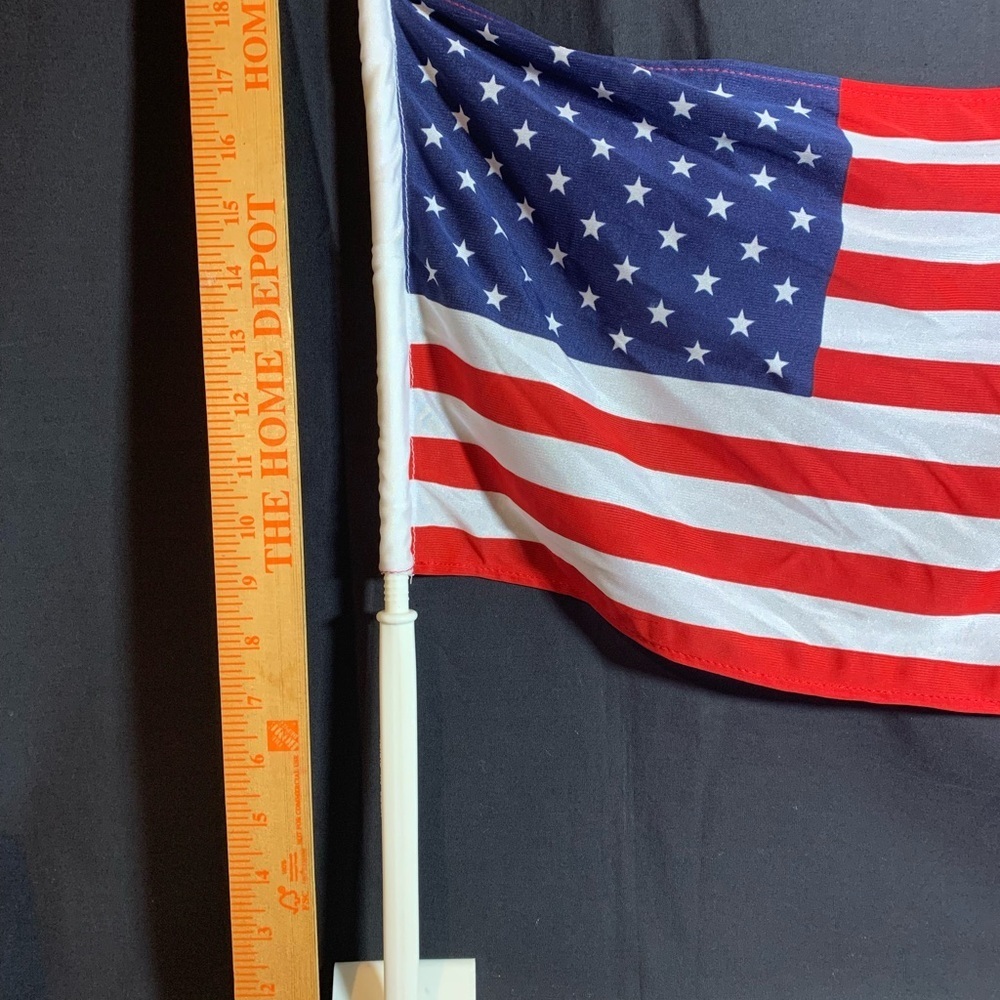 U.S. American Flag with Pole 15”x19” approx. - Picture 4 of 6